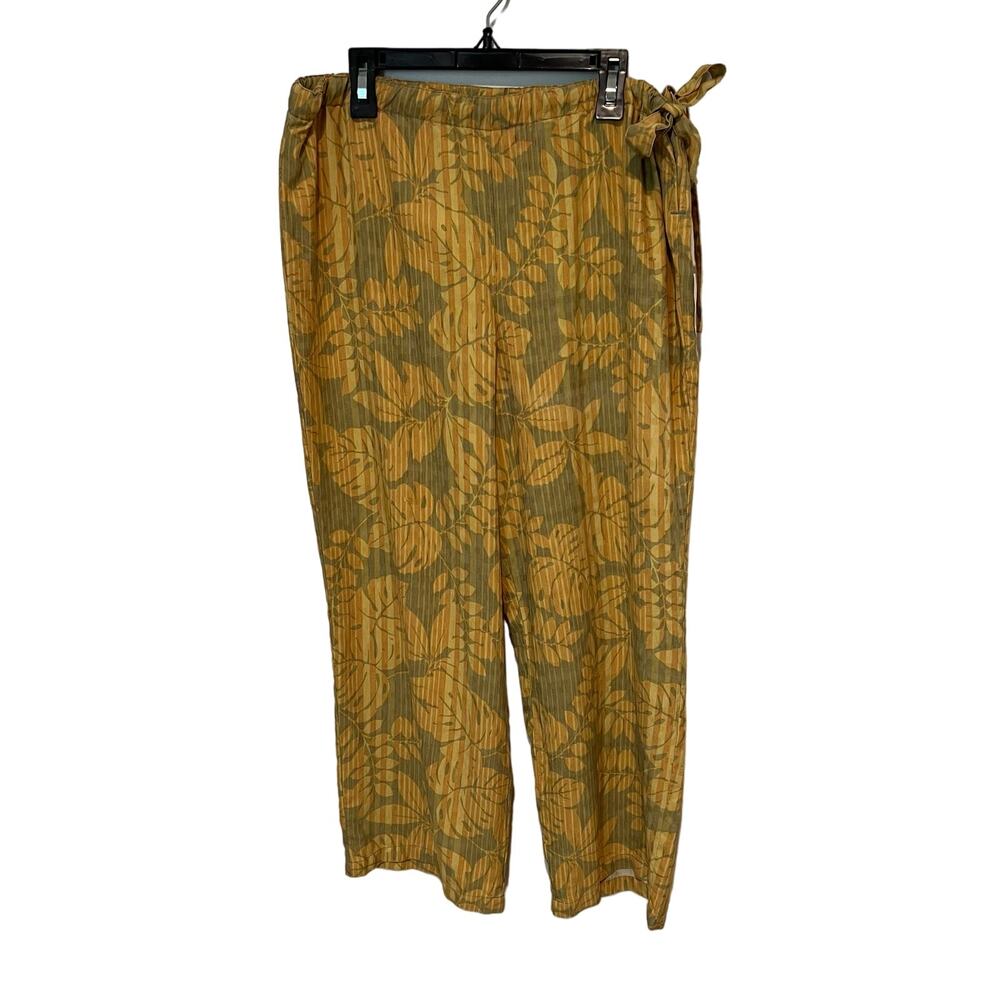 Tommy Bahama Silk Hawaiian Capri Pants Size 8 Tropical Cottagecore Side Tie